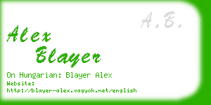 alex blayer business card
